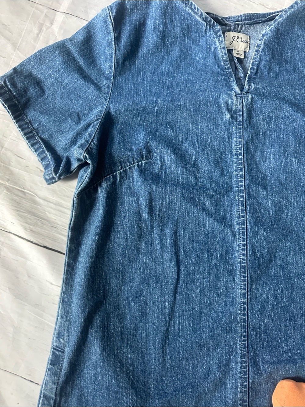 J. Crew Blue Denim Short Sleeve Shift Dress size 6 - Picture 9 of 13